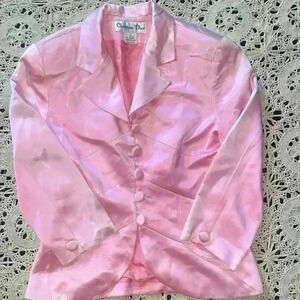 Christian Dior vintage pink satin blazer